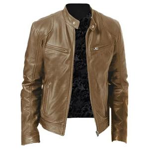 Chaqueta de Cuero PU para Hombre, Moda de Invierno, Color Sólido, con Capucha de Piel, Chaqueta de Cuero PU Premium de Invierno con Capucha de Piel de Oveja - Product Image 5