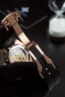 Montre automatique mécanique pour homme, sportive, résistante à l'eau, 40 mm, bracelet en caoutchouc, boucle en acier inoxydable, saphir, Alexander Ferros 2242R-01