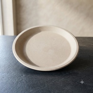 Assiette ronde de 11 pouces en bagasse naturelle, résistante aux fuites, vaisselle jetable compostable fabriquée à partir de fibres de canne à sucre - Product Image 1