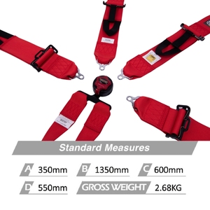 OEM ODM Motorsport Racing Seat <b>Belt</b> <b>Red</b> Polyester Harness FIA Certified 6 Point Cam Lock System Steel Hardware Custom Color Cars - Product Image 5