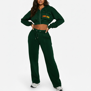 Conjunto Deportivo de Felpa de Algodón de 400 GSM para Mujer, Ropa Deportiva Premium, Conjunto de Jogger, Tacto Suave, Mezcla Modal - Product Image 4