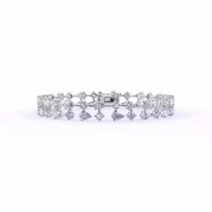 Lab Grown Diamond Tennis Bracelet for Women and Men, Mix Cut Diamond Tennis Bracelet For Wedding, Solid Gold moissanite Bracelet - Product Image 5