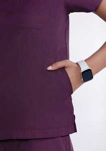 Medical Scrubs Uniform V-neck Hospital <b>Nursing</b> Sets Short Sleeve Tops Jogger Pants Unisex Nurse Polyester Spandex Summer - Product Image 3