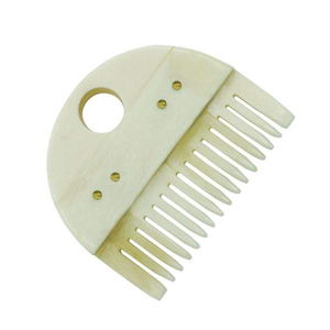 Peigne à cheveux personnalisable en os d'ivoire naturel blanc avec incrustation d'os animal sculpté, style et technique inspirés de l'agate - Product Image 2