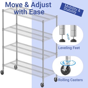 Moderno Estante de Almacenamiento de Cocina de Acero Inoxidable de 4 Niveles, Organizador Multiusos para Sala de Estar, al Precio Más Bajo - Product Image 6