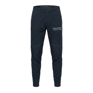 Men's Custom Logo Solid Drawstring Full Length Sport Leggings Spandex Nylon Quick Dry Heat Transfer Printing OEM ODM 120g Waist - Product Image 5