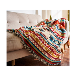 Manta Tejida con Diseño Chevron Marrón Neutro para Sofá o Silla, Decoración Geométrica Suave para el Hogar, Borde con Flecos, Tamaño y Color Personalizables, OEM ODM - Product Image 5