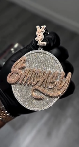 จี้เพชรโมอิสซาไนต์เงินแท้ 925 ประดับเพชรแบบ Iced Out สไตล์ฮิปฮอป รูปทรงกลม สำหรับผู้ชายและผู้หญิง - Product Image 5