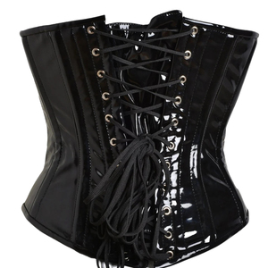 Robe corset sans bretelles en cuir PU noir avec boucles et fermeture éclair sur le devant, tenue de club moulante pour adultes - Product Image 6