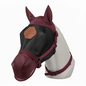 Masque anti-mouches pour chevaux, protection UV, confortable, avec oreilles, respirant, élastique, avec couvre-yeux en maille - Product Image 4