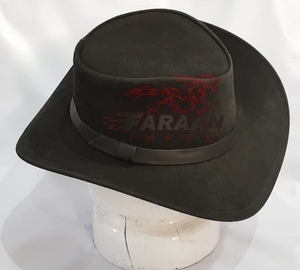 Sombrero de Vaquero Minimalista de Cuero Negro con Banda Lisa, Estilo Clásico del Oeste, Ala Ancha, para Montar a Caballo, para Hombre, para Actividades al Aire Libre - Product Image 2