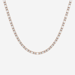 Collar de cadena tipo tenis con 13 diamantes de laboratorio de esmeralda de 1.3 ct, collar brillante alternado, joyería de cadena tipo tenis - Product Image 3