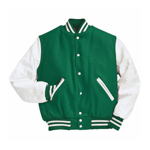 Custom Logo Canvas Sleeves Digital Print Black College Baseball <b>Men</b> Letterman Varsity Jacket Light <b>Blue</b> Cotton OEM - Product Image 1