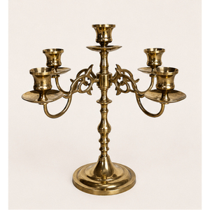 Wholesale Vintage Metal <b>Candelabra</b> 5 Arm Candle Holder Metal <b>Gold</b> Candlestick Luxury Wedding Centerpiece Event Table Decor - Product Image 5