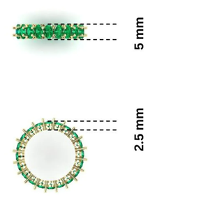แหวนทองคำ 14KT สีเหลือง ประดับมรกตสังเคราะห์ทรงรี ดีไซน์หรูหรา สำหรับงานแต่งงานและงานเลี้ยง - Product Image 3