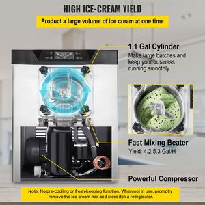 Macchina per Gelato Commerciale 1400W con Display LED, 20/5.3 Gph, Timer di Spegnimento Automatico, Monogusto, per Gelato Duro - Product Image 3