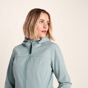 Chaqueta larga de softshell para mujer, con capucha, impermeable, transpirable, con cremallera, para senderismo, viajes, abrigo largo para invierno - Product Image 5