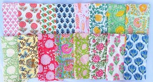 Assorted Napkin Set, Hand Block Printed Napkins, Bohemian Wedding Napkin, Mix And <b>Match</b> Cotton Table Napkins, Handmade In India - Product Image 3