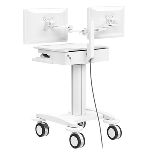 Chariot informatique médical en aluminium à double écran au design moderne Support pour cliniques hospitalières 5-8kgs Charge 5-8kgs Chariot de soins infirmiers - Product Image 3