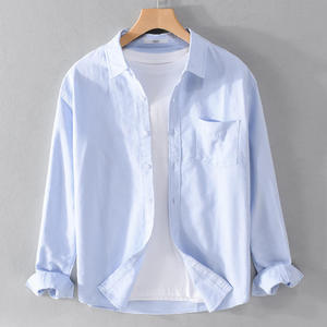 Camisa de Manga Larga Casual de Negocios para Hombre, Nueva Llegada OEM 2026, 100% Algodón Franela, Antiarrugas, Ecológica, Estilo Holgado y Moderno - Product Image 2