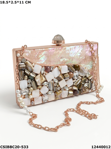 Designer artisanal élégant nacre sacs de soirée en laiton sac à main pour dames fête et mariage - Product Image 1