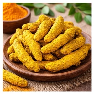 Cúrcuma Salem Premium con Alto Contenido de Curcumina, Dedos de Cúrcuma Naturales Pulidos, Raíz de Cúrcuma Entera de Origen Indio, Proveedor de Especias para Exportación - Product Image 1