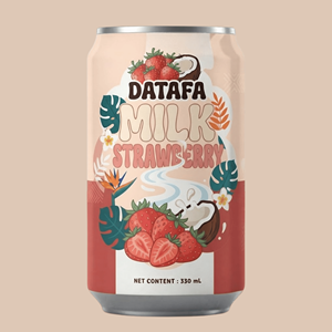 NUEVO Bebida Vegana Baja en Grasa con Sabor a Leche de Coco y Fresa Recién Exprimida, Lata de Aluminio de 330 ml, DATAFA, Etiqueta Privada Personalizada, ODM, OEM, Muestra Gratuita - Product Image 1