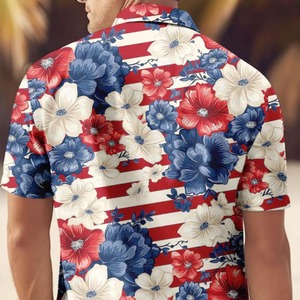 Chemises hawaïennes décontractées pour hommes, à manches courtes, imprimées de motifs floraux tropicaux, style Aloha, pour les vacances, sur mesure OEM/ODM - Product Image 1