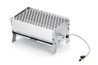 Barbecue portable pliable compact en acier inoxydable au gaz et au charbon de bois, style 2026, pour camping