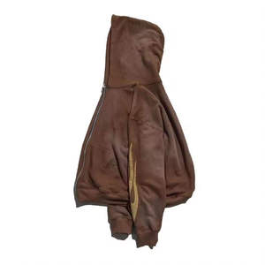 Ensemble de survêtement délavé à fermeture éclair intégrale pour hommes, haute qualité, avec sweat à capuche et pantalon de jogging, logo personnalisé, coupe oversize, effet délavé à l'acide - Product Image 3