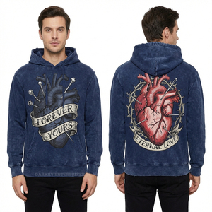 Sudadera con capucha beige para hombre con estampado gráfico de paisaje desértico, corazón y roca, estilo streetwear, proveedor de sudaderas con capucha. - Product Image 6