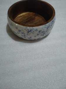 Bol à salade artisanal exclusif en bois émaillé avec cuillère, ensemble de vaisselle décorative de luxe pour la cuisine moderne - Product Image 5