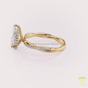 Anillo de compromiso de moissanita de calidad de exportación, joyería de moda para mujer, regalo de boda disponible a calidad y precio de exportación. - Product Image 2