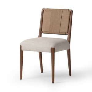 Modern Upholstered Dining Chair with Wood <b>Frame</b> Fabric Seat Midcentury Design Home Furniture - Product Image 2