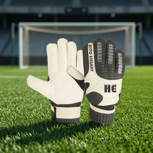 Gants de gardien de but de football avec logo personnalisé avec design antidérapant en latex allemand de 4mm Gants de gardien respirants de haute fabrication - Product Image 4