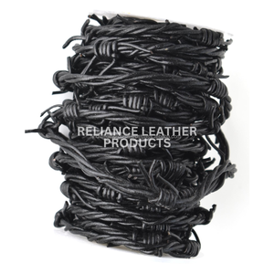 2mm Black Shine Twisted <b>Leather</b> Barbed Wire Cord Metallic Glossy Finish Cowhide Rope for Jewelry Making OEM Bulk Supplier Factor - Product Image 6