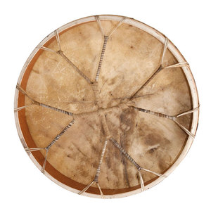 Tambor Chamánico Hecho a Mano con Marco de Piel Natural, Instrumento de Percusión Ligero y Portátil para Viajes y Prácticas - Product Image 1