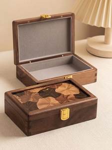 Handcrafted Natural <b>Wood</b> Storage <b>Box</b> Handmade Wooden <b>Jewelry</b> <b>Box</b> with Floral Inlay Design for Storage and Display <b>Box</b> - Product Image 5