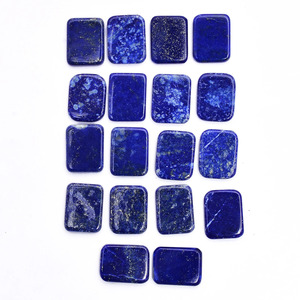 Disques plats rectangulaires en Lapis Lazuli naturel bleu de qualité AAA+ (18x14x4mm) – Cabochons semi-précieux en pierres précieuses brutes pour la fabrication de bijoux - Product Image 1