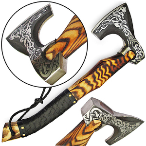 Hacha Tomahawk Hecha a Mano con Hoja de Acero Inoxidable, Mango de Madera, Empuñadura Envuelta en Cuero, Remaches de Latón - Personalizable para DIY y OEM - Product Image 4