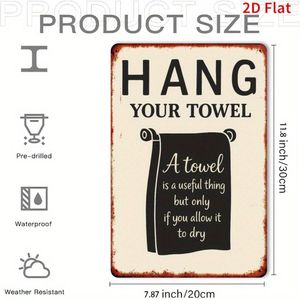 CIFbuy Portasciugamani Rustico in Ferro Battuto Stile Fattoria Vintage Divertente, Decorazione Murale in Metallo per Bagno e Garage con Servizio di Ritiro - Product Image 5
