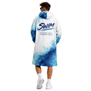 Professional Swim Parka Coat, Unisex Long Hooded Jacket with Thermal Protection, Water Resistant Fabric and Eye <b>Catching</b> Design - Product Image 5