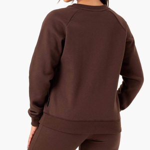 Ensemble de survêtement gris 2 pièces pour femme, col rond, manches longues, couleur unie, décontracté, en coton tricoté, coupe régulière, avec poches, longueur cheville - Product Image 4