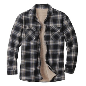 เสื้อเชิ้ตผ้าฟลีซลายสก็อตผ้าฝ้าย 100% สไตล์ลำลองสำหรับผู้ชาย ฤดูใบไม้ร่วง ฤดูหนาว เสื้อแจ็คเก็ตผ้าแฟลนเนลบุซับในหนานุ่ม อุ่นสบาย - Product Image 5