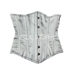 Steel Boned Satin Waist Trainer Corset - High-Quality Mint Green <b>Underbust</b> Bustier Corset | Custom ODM/ODM Fashion Corsets - Product Image 1