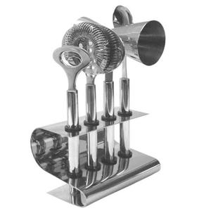 Ensemble d'accessoires de bar haut de gamme poli miroir, kit de cocktails robuste en acier inoxydable avec refroidisseur à glace, essentiels de bar et de club - Product Image 1