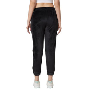 Pantalon de jogging en similicuir pour femme, taille haute, cordon de serrage, bas élastiqué, coupe fuselée, en PU végétalien, style streetwear - Product Image 3