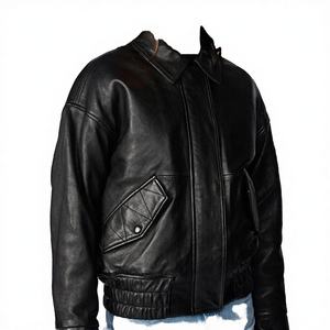 Blouson Bomber Long et Fin en Cuir de Mouton Véritable pour Homme, Hiver, avec Fermeture Éclair, Doublure en Coton Respirante et Coupe-Vent 2026 - Product Image 3