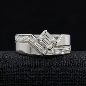 Anillo de Boda Moderno de Oro Blanco de 9k con Diamantes para Mujer, Joyería Fina Elegante para Compromiso, Aniversario y Fiestas - Product Image 4