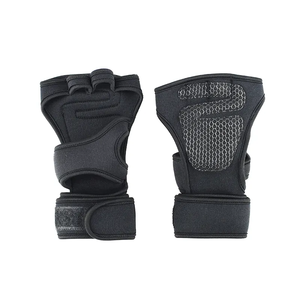 Adjustable Neoprene Wrist <b>Wrap</b> Gloves for Weight Lifting Gym Use Unisex Fasten Closure <b>Black</b> - Product Image 4